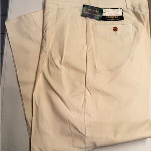 NWT Alexander Julian Off-White Men's Chinos With Front Pleat. Size 32x34